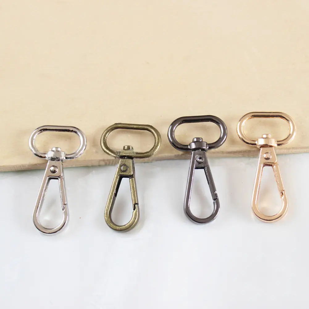 5pcs Metal Bags Strap Buckles Swivel Lobster Clasp Collar Carabiner Snap Hook DIY KeyChain Bag Part Accessories 1/1.3/1.6/2cm
