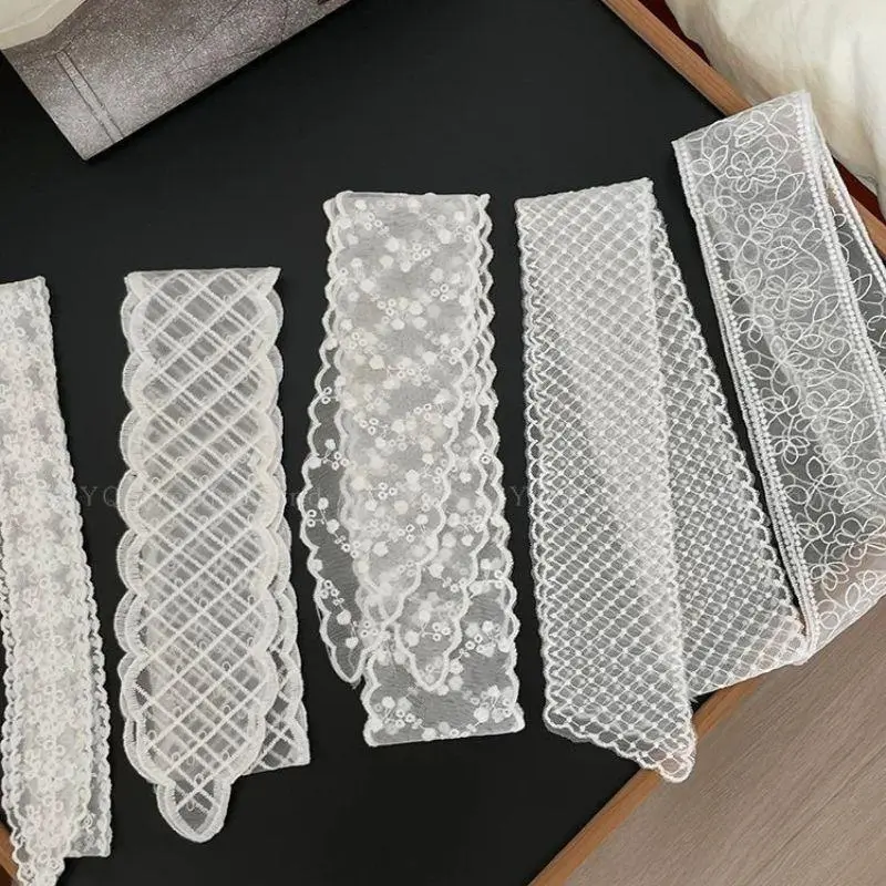 150/200cm Long Women Lace Floral Hair Scarf Elegant Embroidery Ribbon Scarves Lady Wrist Headbands Foulard Skinny Neckerchief