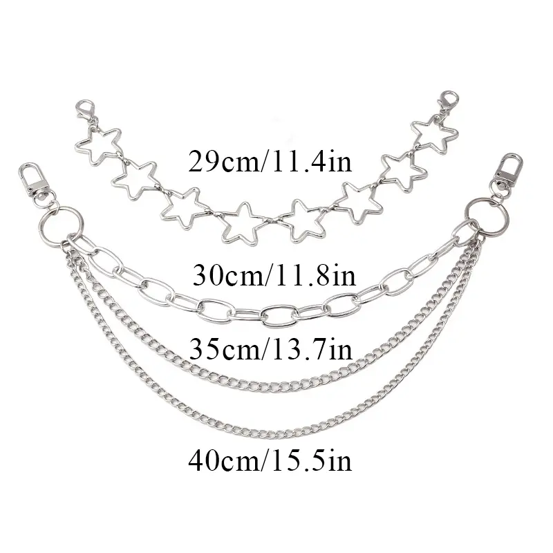 Multi-layer Metal Bag Chain Decor For Handbag Decorative Chain Exquisite Halloween DIY Purse Chain Replacement Bag Accessories