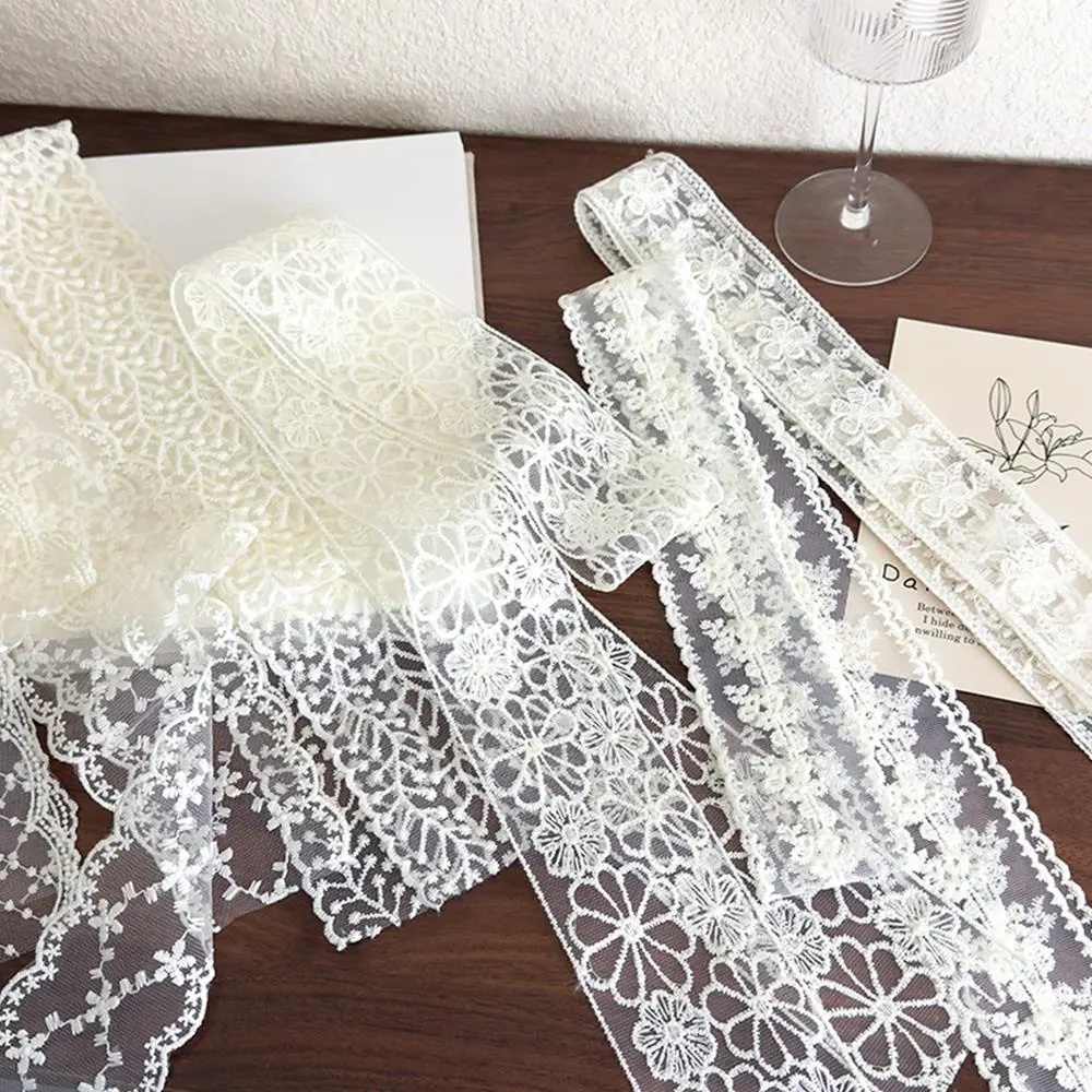 150/200cm Long Women Lace Floral Hair Scarf Elegant Embroidery Ribbon Scarves Lady Wrist Headbands Foulard Skinny Neckerchief