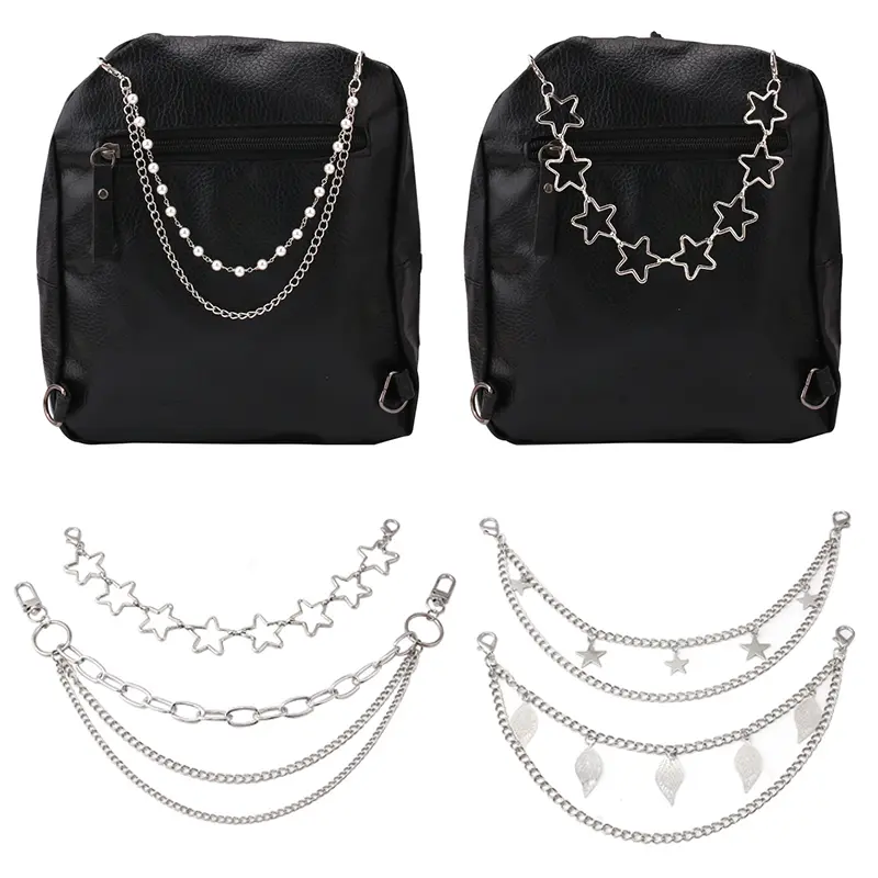 Multi-layer Metal Bag Chain Decor For Handbag Decorative Chain Exquisite Halloween DIY Purse Chain Replacement Bag Accessories