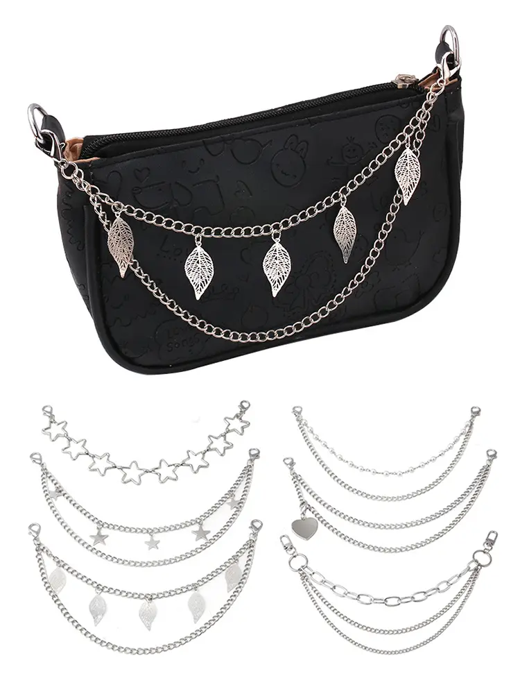 Multi-layer Metal Bag Chain Decor For Handbag Decorative Chain Exquisite Halloween DIY Purse Chain Replacement Bag Accessories