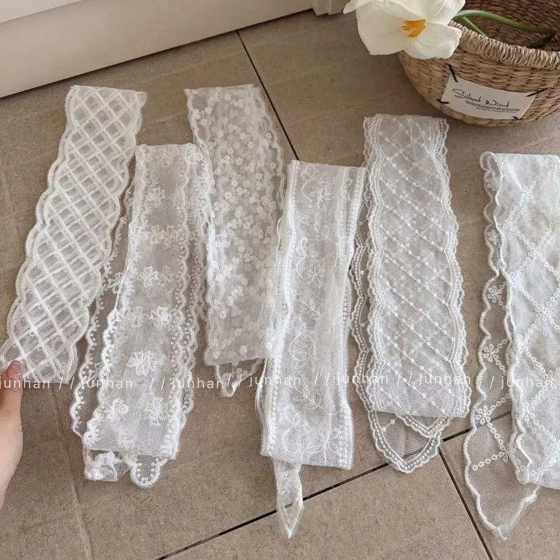 New Lace Floral Hair Scarf Long Skinny Ribbon Headscarf Lace Hair Band Bohemian Hair Scarf Strip Scarves Travel Photo Headband