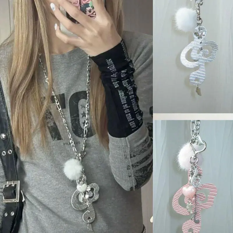 Y2K Jewelry Musical Notes Wings Heart Pendant Necklace For Women Harajuku INS Accessories Korean Fashion Chain Necklace Punk
