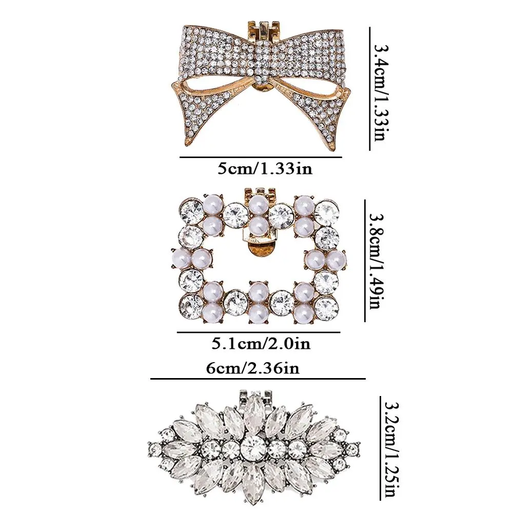 1Pc Shiny Shoe Clips Rhinestone Wedding Bride Shoes Decor High Heel Charms Jewelry Bows Crystal Shoes Buckle Shoes Accessories