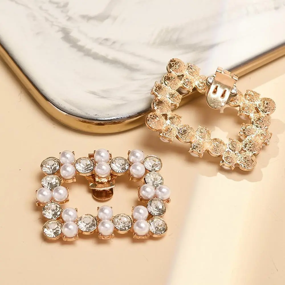 1Pc Shiny Shoe Clips Rhinestone Wedding Bride Shoes Decor High Heel Charms Jewelry Bows Crystal Shoes Buckle Shoes Accessories