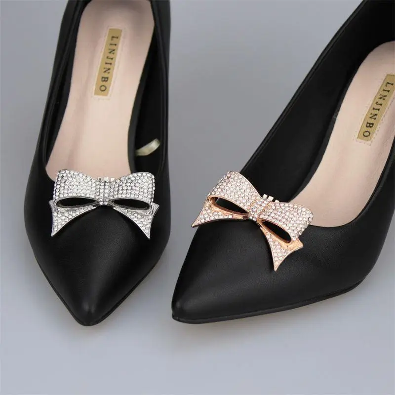 1Pc Shiny Shoe Clips Rhinestone Wedding Bride Shoes Decor High Heel Charms Jewelry Bows Crystal Shoes Buckle Shoes Accessories