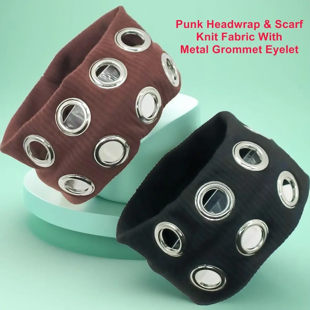 Punk Girl Hollowed Out Eyelets Wide Elastic Headband Ins Stretchy Metal Rock Steampunk For Sports Headbands Hair Accessories