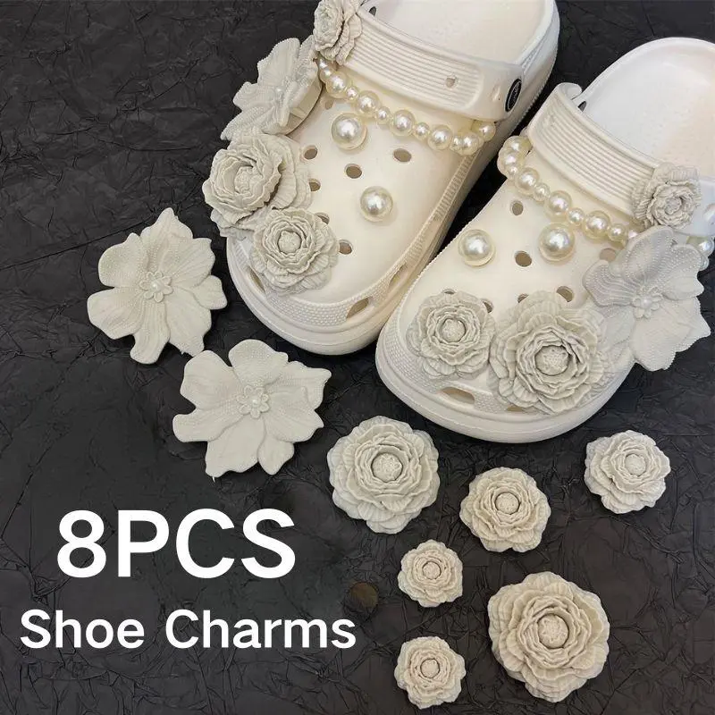 New Hole Shoe Laces Accessory Item Puff Flower Bouquet Shoe Upgraded Sensation Detachable High-End Feeling Decorative Flowers