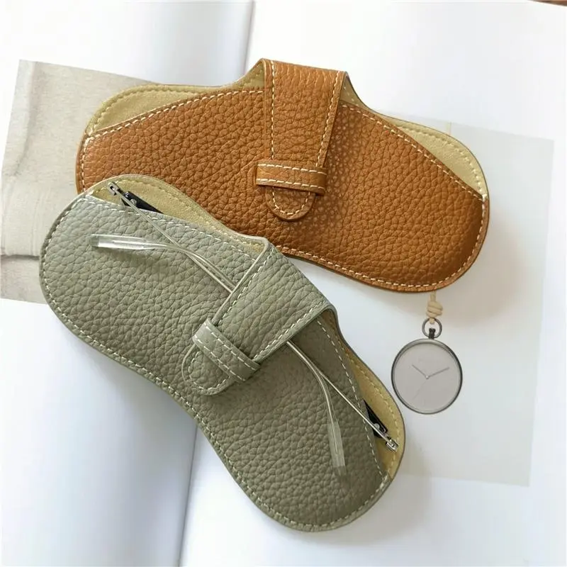 Trendy Leather Glasses Case Women Men Portable Sunglasses Box Fashion Soft Glasses Bag Solid Eyewear Protector Case Pouch