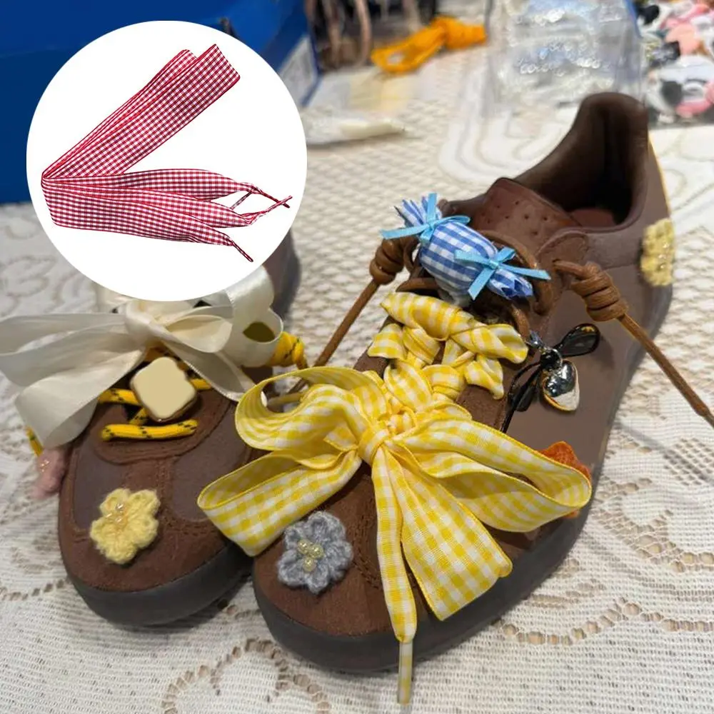 Lattice Shoelaces Combine Colorful Laces DIY Shoe Decoration Sports Casual Sneakers Shoes Laces Make Shoes Checkered Shoelaces