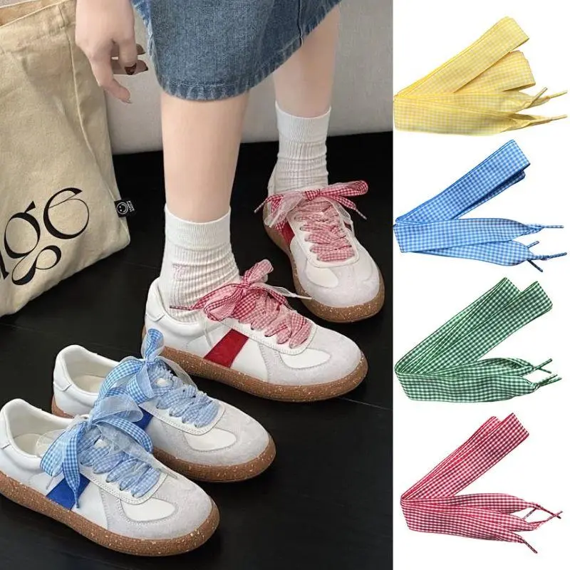 Lattice Shoelaces Combine Colorful Laces DIY Shoe Decoration Sports Casual Sneakers Shoes Laces Make Shoes Checkered Shoelaces