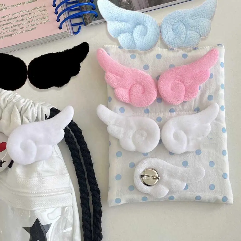 1 Pair Small Angel Wings Brooch Japanese Style Sweet Clothes Decor Y2K Plush Angel Wing Fluffy Brooch Bag Decoration