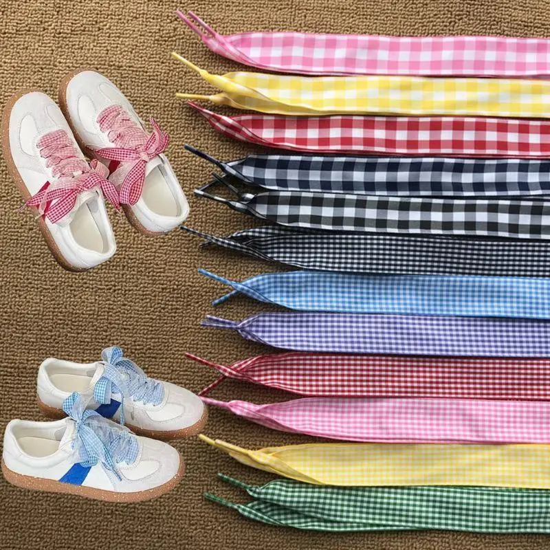 Lattice Shoelaces Combine Colorful Laces DIY Shoe Decoration Sports Casual Sneakers Shoes Laces Make Shoes Checkered Shoelaces