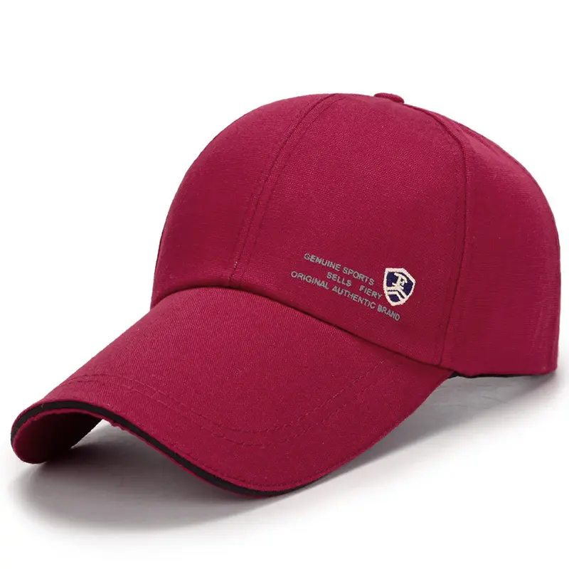 Spring Summer Baseball Cap Embroidered Canvas Sun Hat Outdoor Sports Cap Mens Hat for Fish Fashion Long-brimmed Golf cap 2022