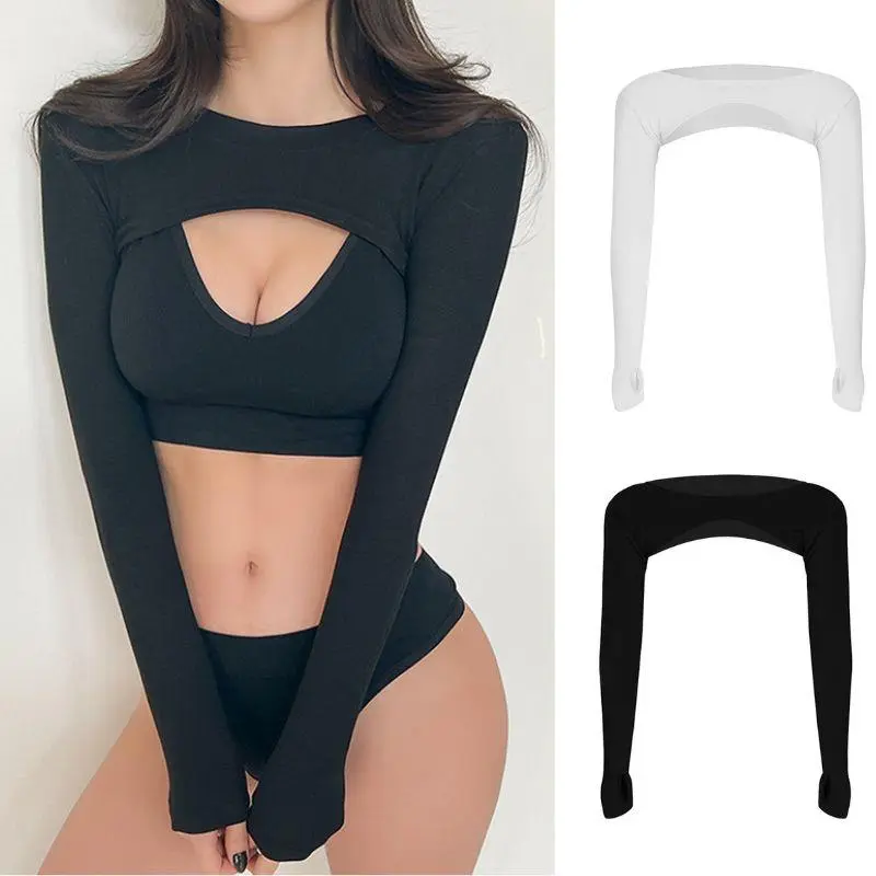 Hot Cycling UV Arm Cover Sleeve Shawl Ice Silk Ultra-thin Cropped Cape Sports Gloves Outdoor Activities Running Fishing Sleeves