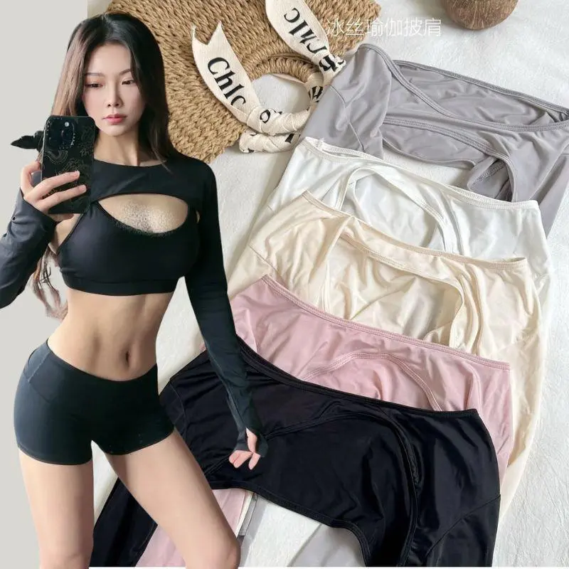 One Piece Long Sleeved Summer Ice Silk Ultra-thin Shawl Arm Sleeves Cardigan Outdoor Sports Sunscreen Oversleeve Ladies Top