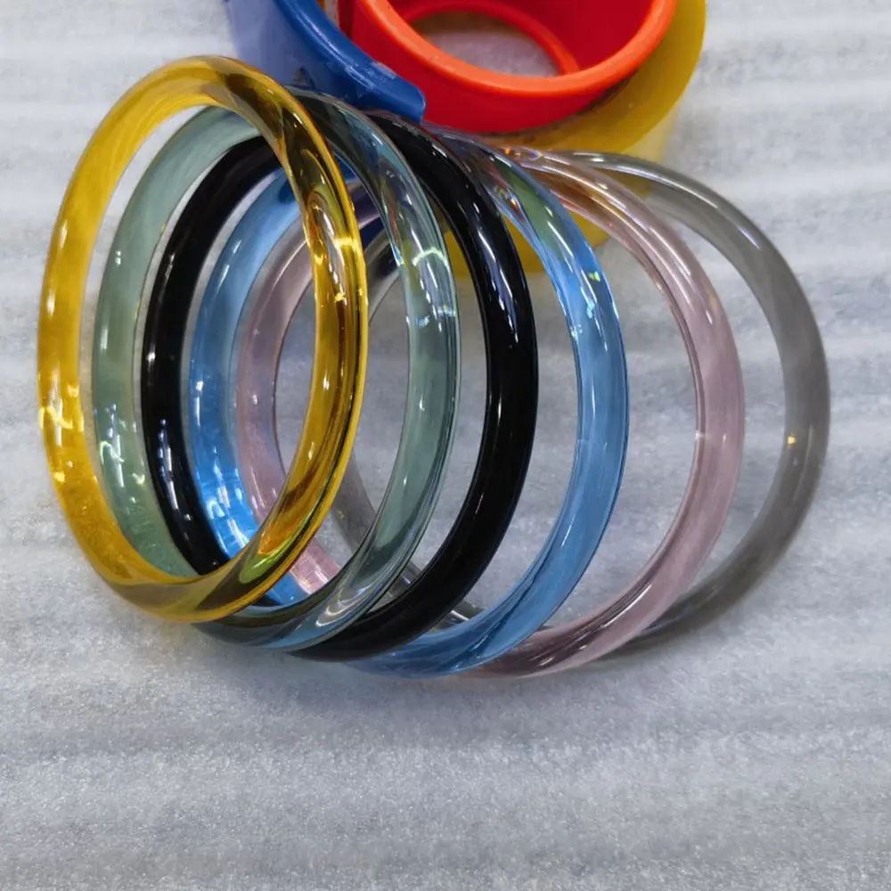 1PC Plastic Handle Round Handbag Handle DIY Solid Color Transparent Handles Make Bags Parts Replacement DIY Handbag Accessories
