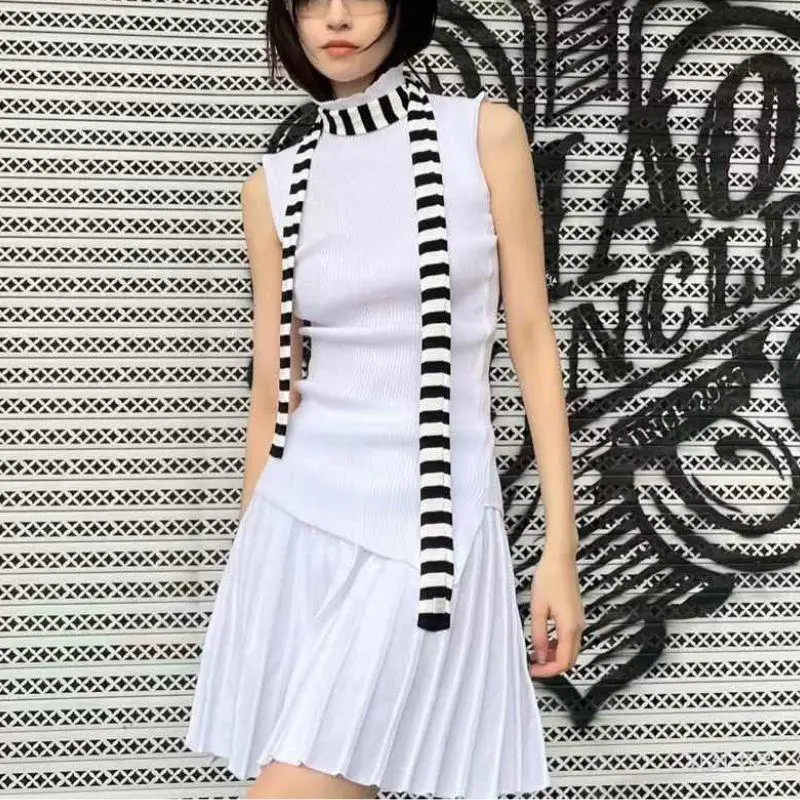 180cm Thin Neckerchief Harajuku Retro Striped Neck Scarf Women Long Scarves Y2k Streetwear Decorative Scarf Black Grey Stripe