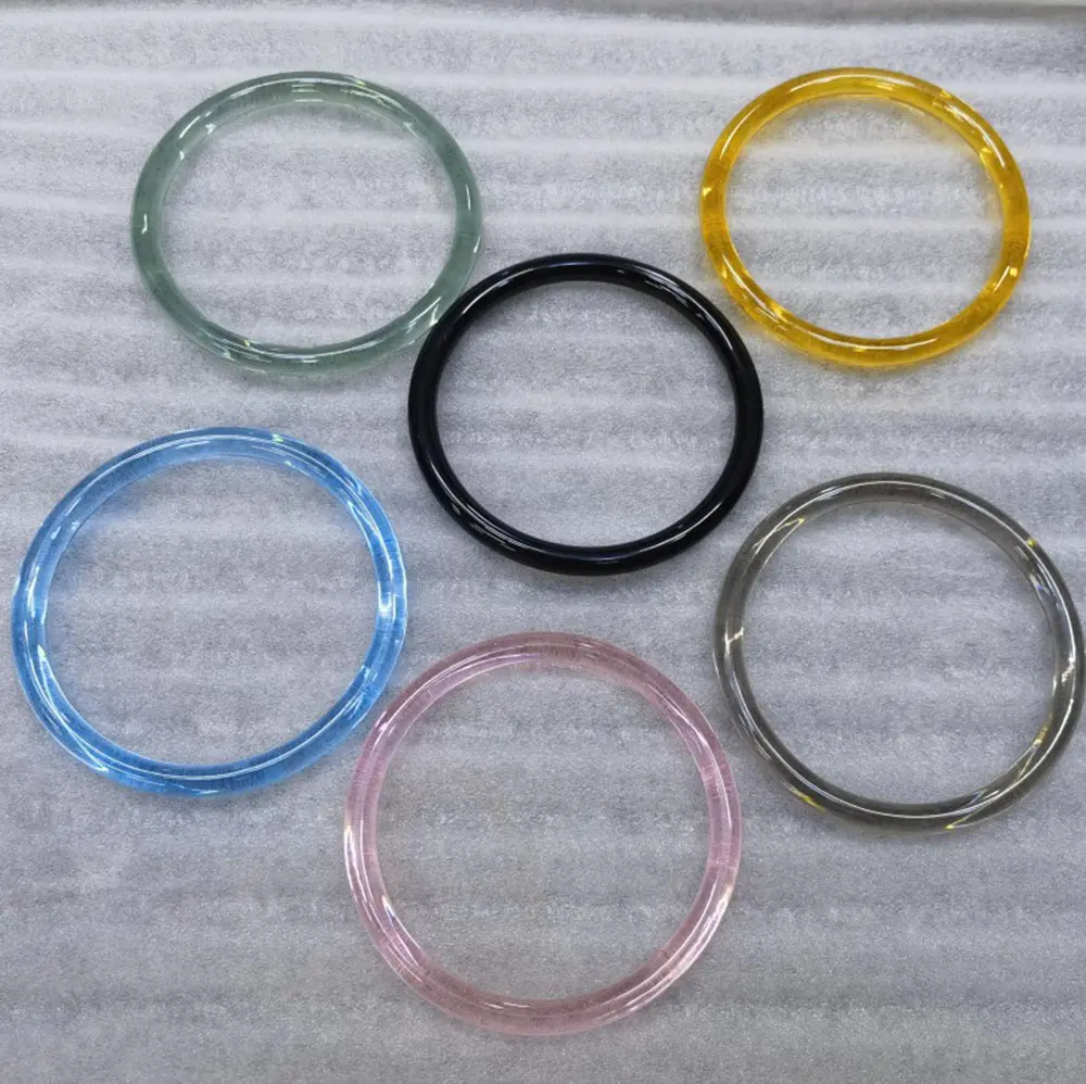 1PC Plastic Handle Round Handbag Handle DIY Solid Color Transparent Handles Make Bags Parts Replacement DIY Handbag Accessories