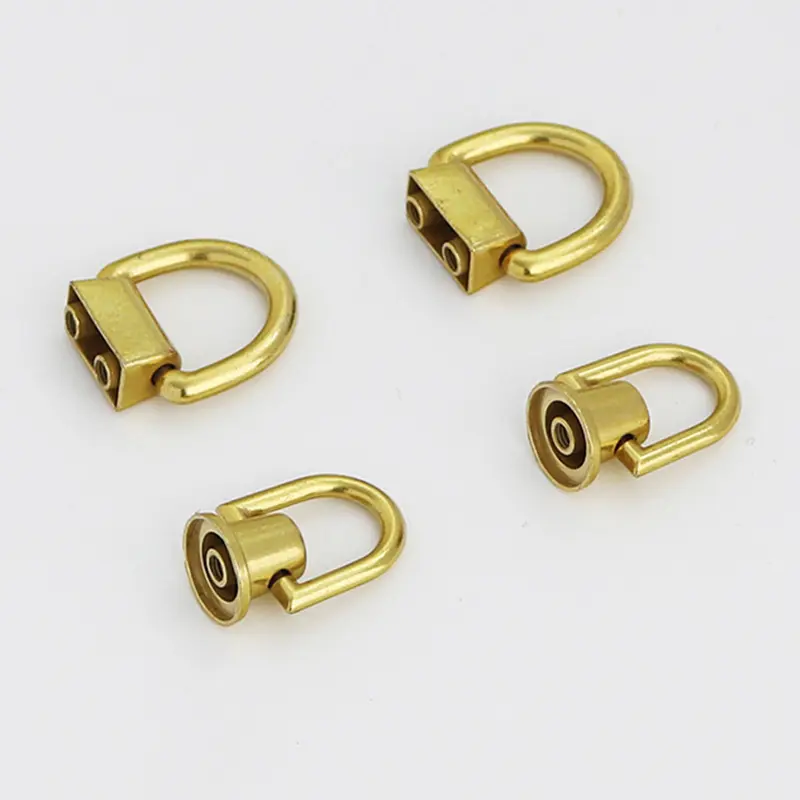 D Metal Ring Bag Strap Belt Hanger Bag Side Clip Buckles Bag Strap Handbag Chain D Rivet With Ring Screw Belt Hanger Bag Buckles