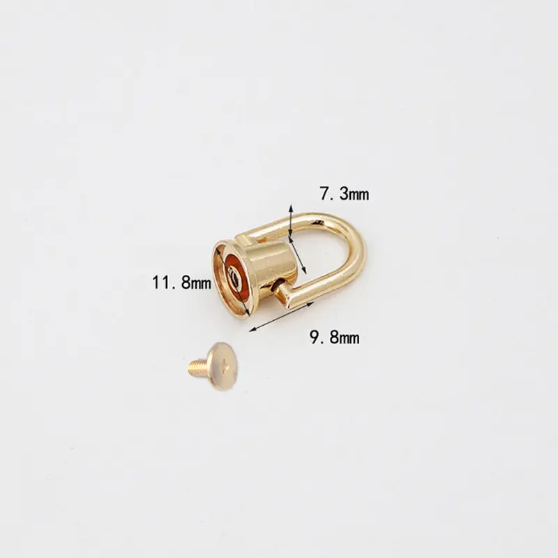 D Metal Ring Bag Strap Belt Hanger Bag Side Clip Buckles Bag Strap Handbag Chain D Rivet With Ring Screw Belt Hanger Bag Buckles