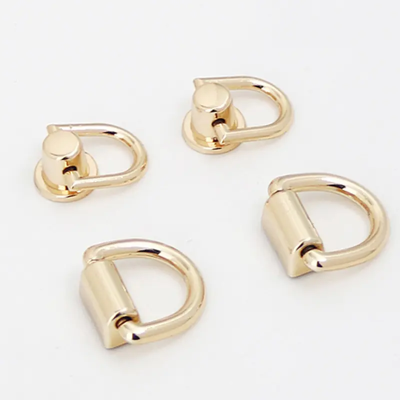 D Metal Ring Bag Strap Belt Hanger Bag Side Clip Buckles Bag Strap Handbag Chain D Rivet With Ring Screw Belt Hanger Bag Buckles