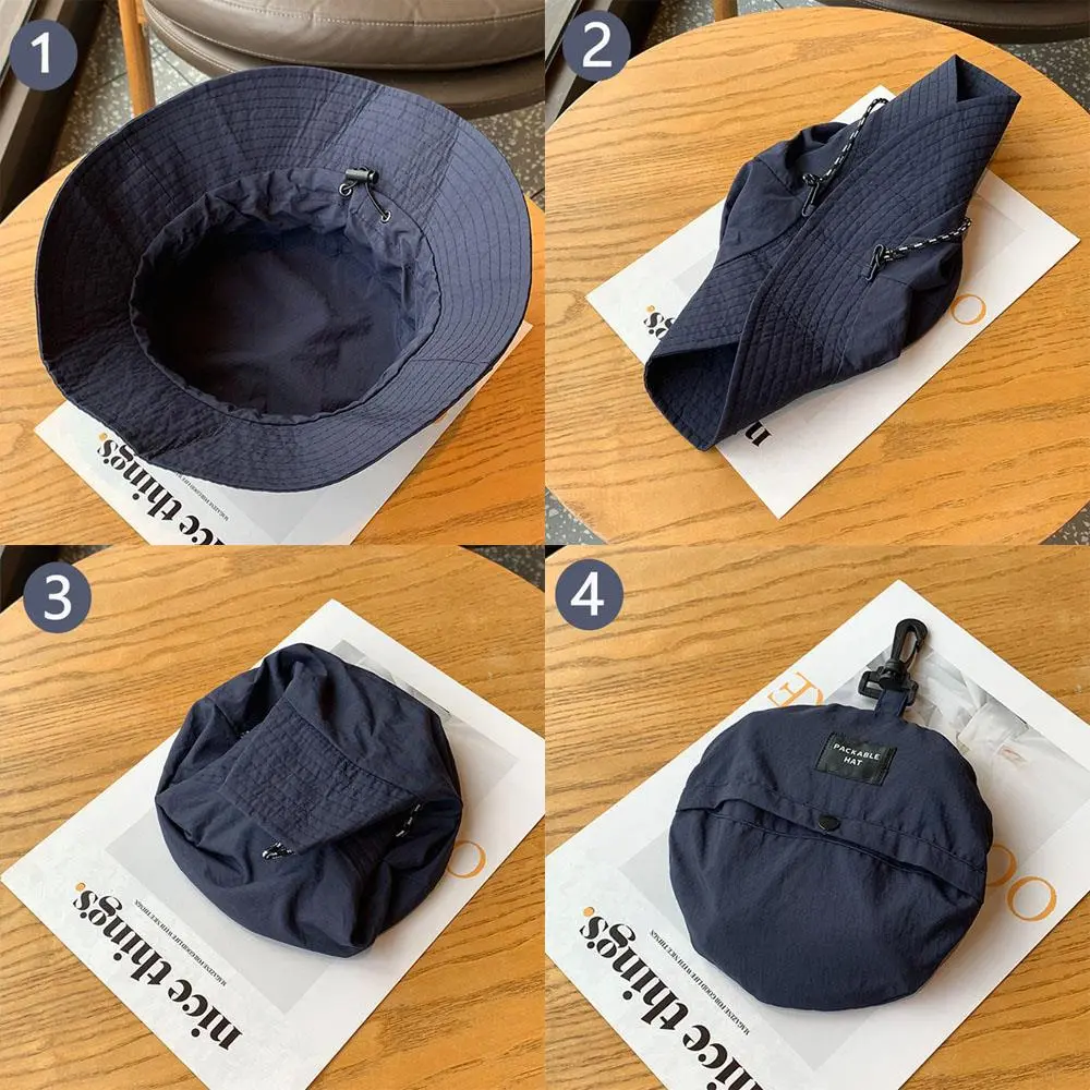 Foldable Bucket Hat Quick Drying Windproof Waterproof Breathable Visor Multi Functional Fisherman Cap Summer Anti-UV Panama Cap