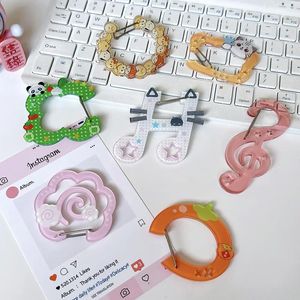 INS Umbrella Shape Acrylic Carabiner Mobile Phone Pendant Bag Charms Backpack Hanging Diy Accessories Hollow Buckle Keychain