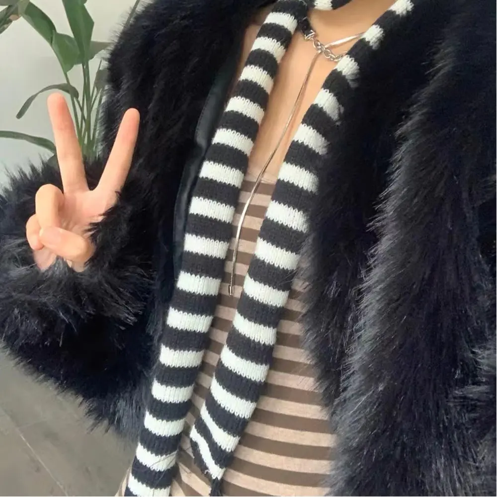Women Skinny Scarf Thin Stripes Belt Long Tie Scarf Bag Handle Wrap Choker Subculture Scarf For Y2K Neckerchief Long Tie Scarf