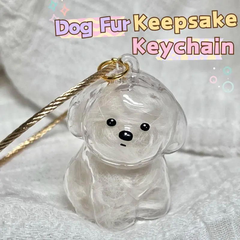 Dog Hair Storage Cute Pendant Keychain Bag Pendant Couple Car Key Chains Jewelry Souvenir Collection Gift Decoration Accessories