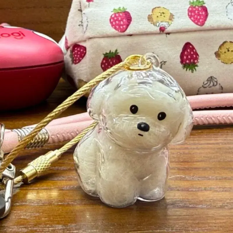 Dog Hair Storage Cute Pendant Keychain Bag Pendant Couple Car Key Chains Jewelry Souvenir Collection Gift Decoration Accessories