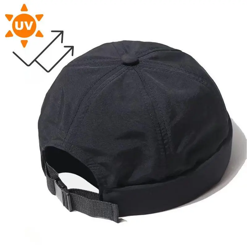 2025 New Quick Drying Dome Melon Cap Men Women Fashion Vintage Brimless Hat Hip Hop Landlord Hat Unisex Solid Color Short Cap