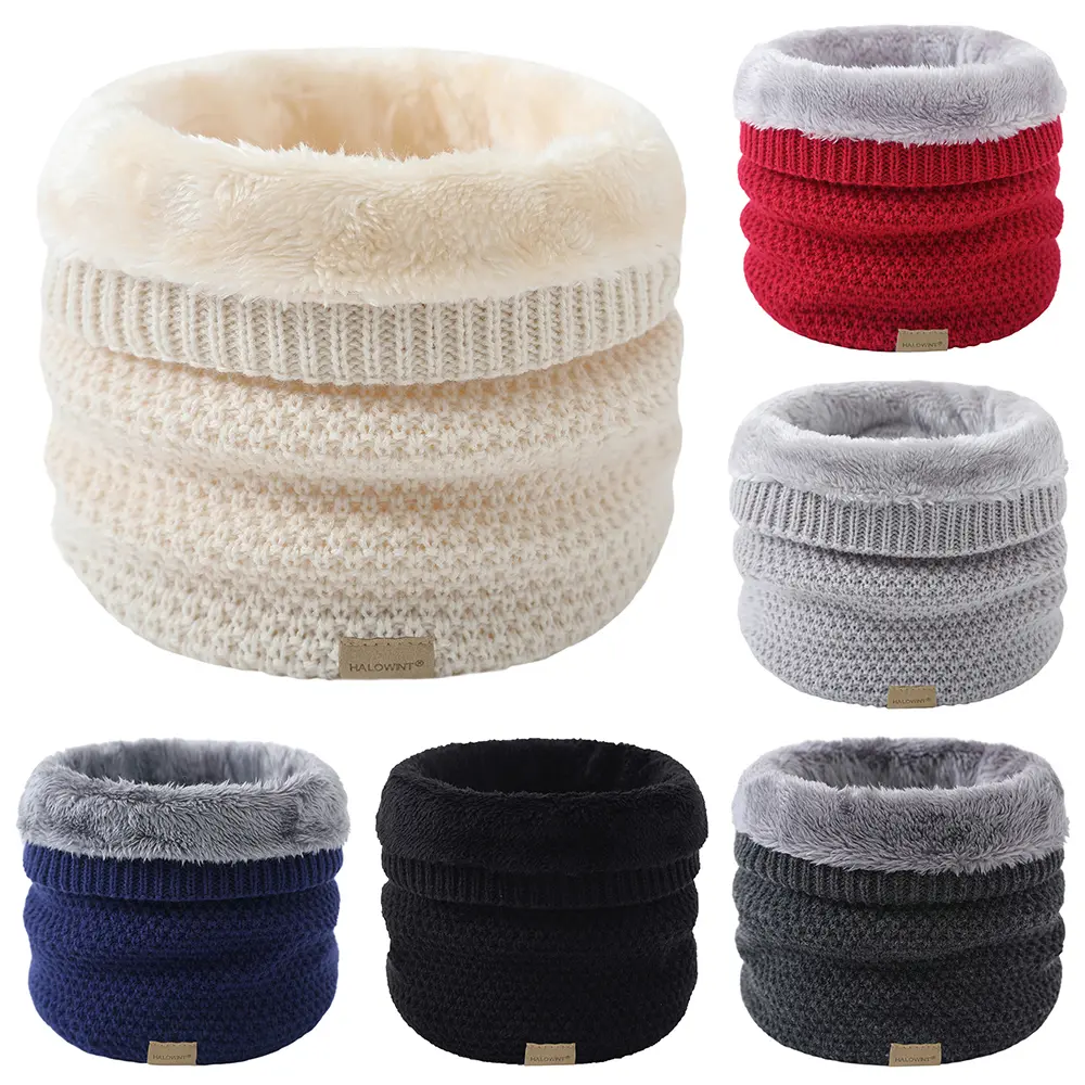 Winter Scarf For Women Men Warm Cotton Knitted Brushed Neck Warmer Circle Ski Climbing Scarf Neck Scarves Snood Neck Scarves
