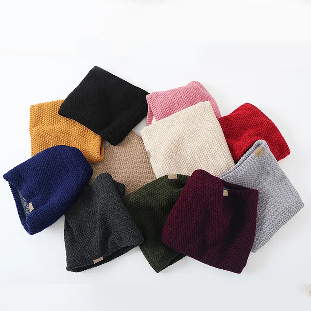 Winter Scarf For Women Men Warm Cotton Knitted Brushed Neck Warmer Circle Ski Climbing Scarf Neck Scarves Snood Neck Scarves