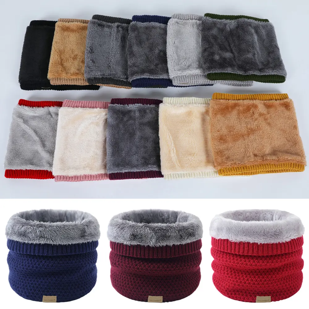 Winter Scarf For Women Men Warm Cotton Knitted Brushed Neck Warmer Circle Ski Climbing Scarf Neck Scarves Snood Neck Scarves