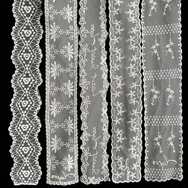 90s Y2k Lace Narrow Long Scarf Floral Embroidery Ribbon Necklace For Women Girls Lace Choker Party Evening Dress Scarf Decor