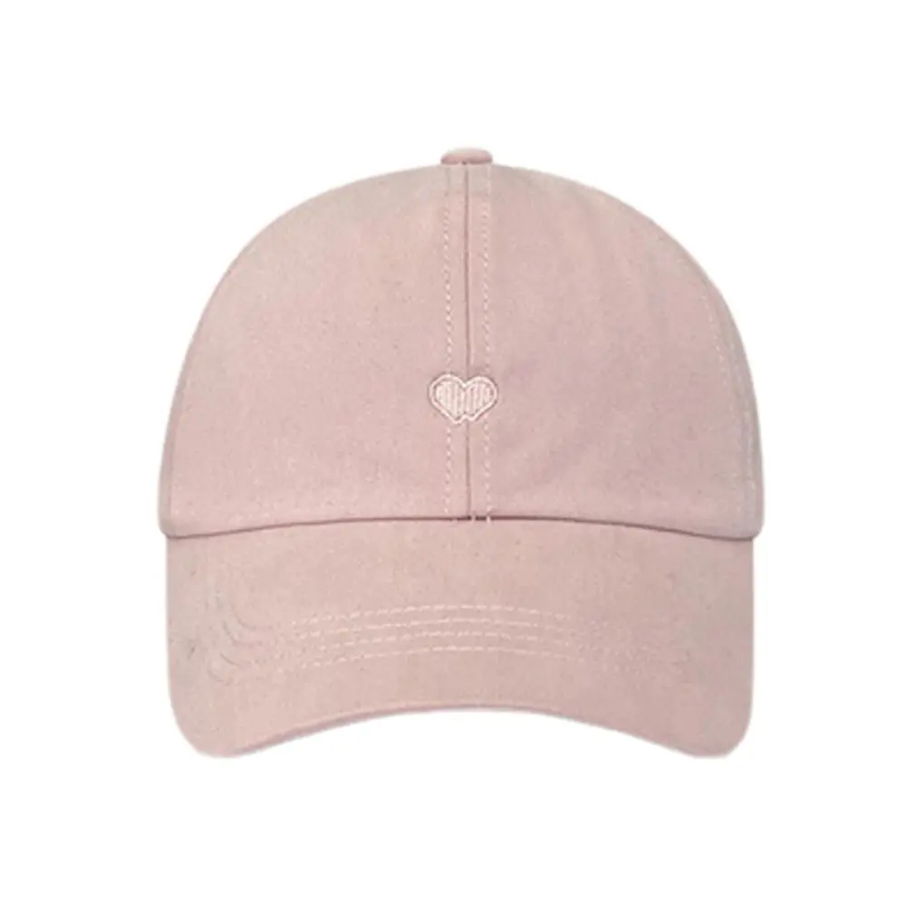 Sweet Love Heart Embroidery Baseball Hat For Women Solid Color Korean Girl Peaked Cap Outdoor Soft Cotton Snapback Sun Visor Hat