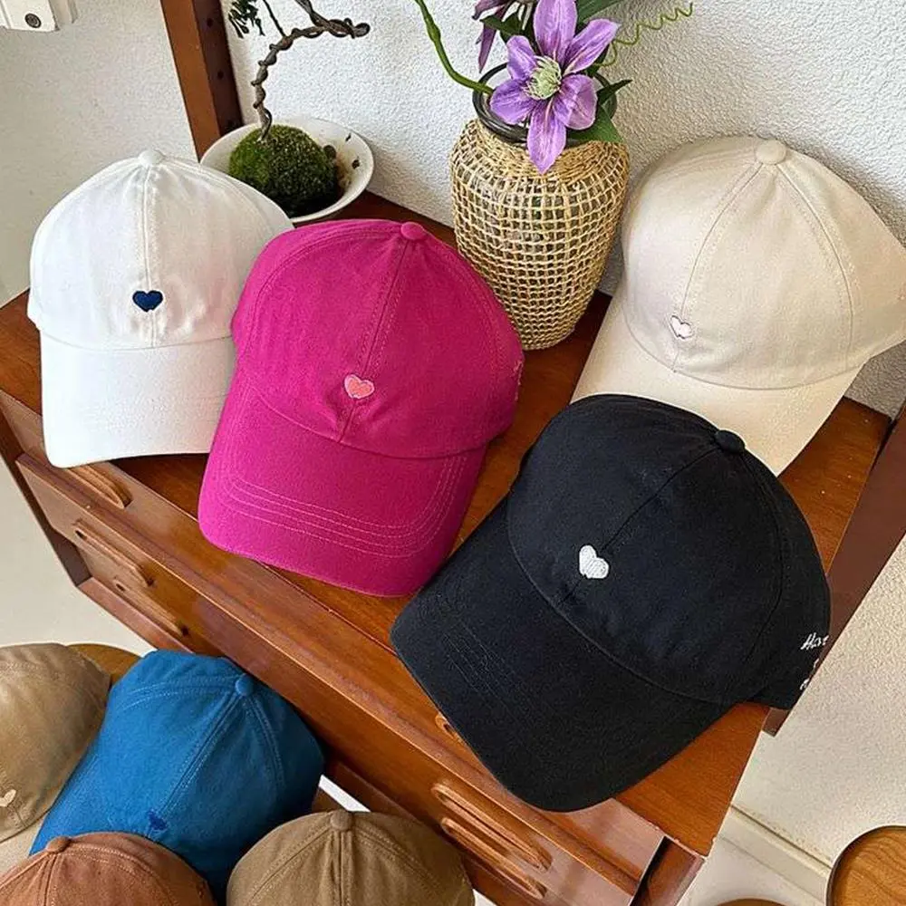 Hot Fashion Love Heart Baby Girl Baseball Caps Pink Children Sun Hat High Ponytail Kids Boy Adjustable Outdoor Travel Caps