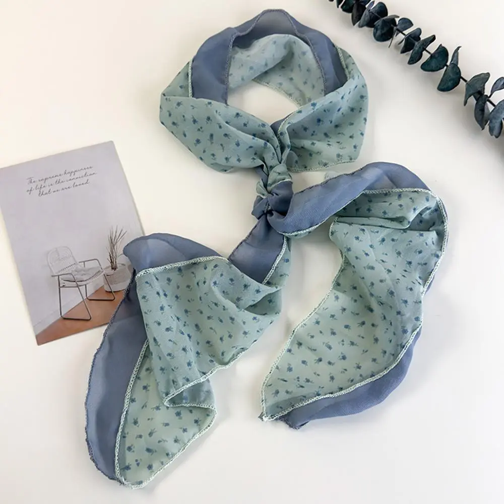 Y2k Women Long Scarf 140cm Silk Bag Ribbon Headbands Choker Floral Lace Scarf Ins Long Ribbon Scarf Shawl Thin Headscarf