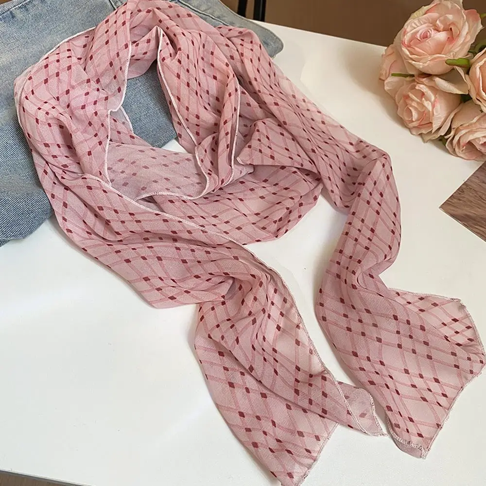 140cm Y2k Women Long Scarf Silk Bag Ribbon Headbands Choker Floral Lace Scarf Ins Long Ribbon Scarf Shawl Thin Headscarf