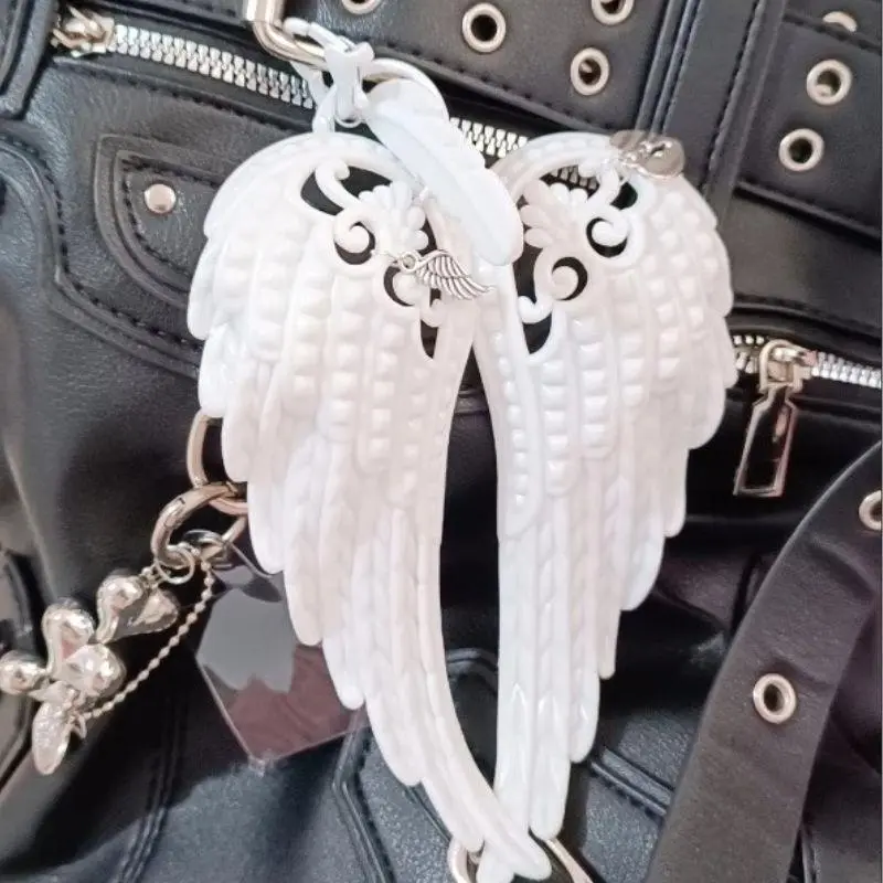 INS Keychain Pendant Versatile Angel Wings Bag Pendant For Man Woman Exquisite Backpack Decoration Punk  Accessories Key Chain