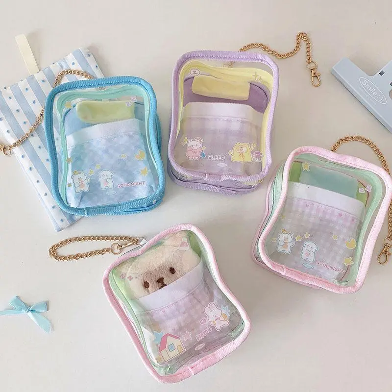 Cartoon Doll Outgoing Bag Transparent Dust-Proof Doll Display Bag Storage Pouch Bag Keychain Doll Organizer Box Accessories