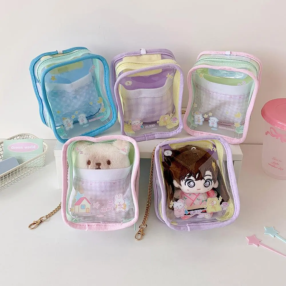 Cartoon Doll Outgoing Bag Transparent Dust-Proof Doll Display Bag Storage Pouch Bag Keychain Doll Organizer Box Accessories