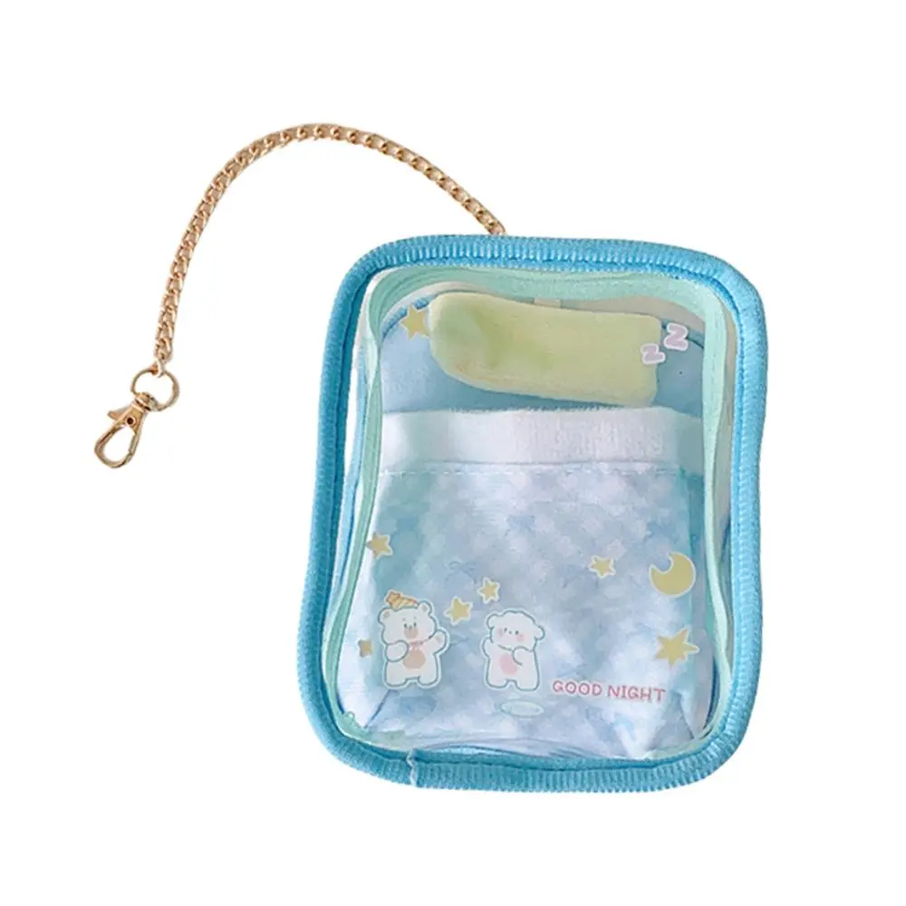 Transparent Storage Pouch Cartoon Display Bag Doll Organizer Box Thicken  Toys Storage Case Keyring Wallet Badge Holder Bag