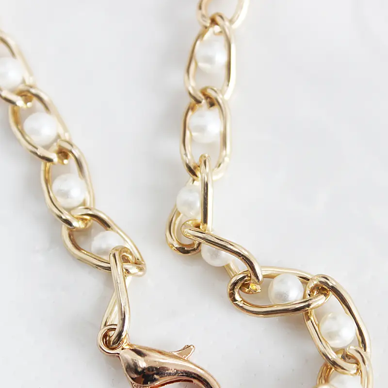 40-110cm Pearl Bag Chain Replacement Shoulder Bag Strap Handle Belt Bag Parts Accessories Aluminum Chain Handle Belt Bag Parts