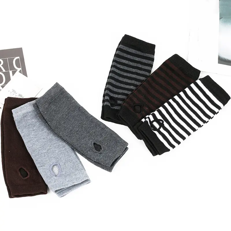 Black Punk Long Fingerless Gloves Cuff Women Men Hip Hop Gloves Sport Outdoor Elbow Mittens Knitted Stretch Winter Arm Warmer