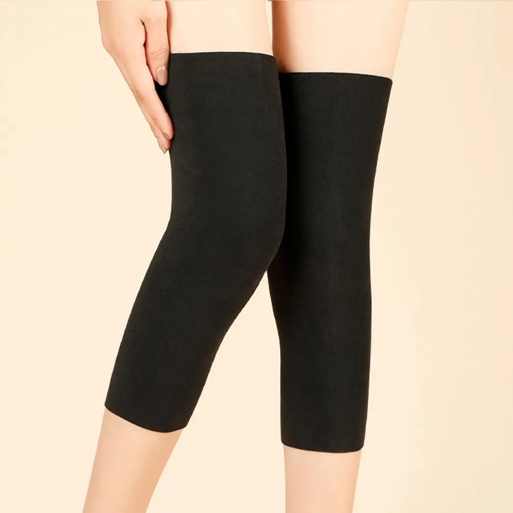 1Pair Winter Warm Knee Pads Men And Women Protection Knee Plus Velvet Wind And Cold Protective Gear Elastic Self Heating Kneepad