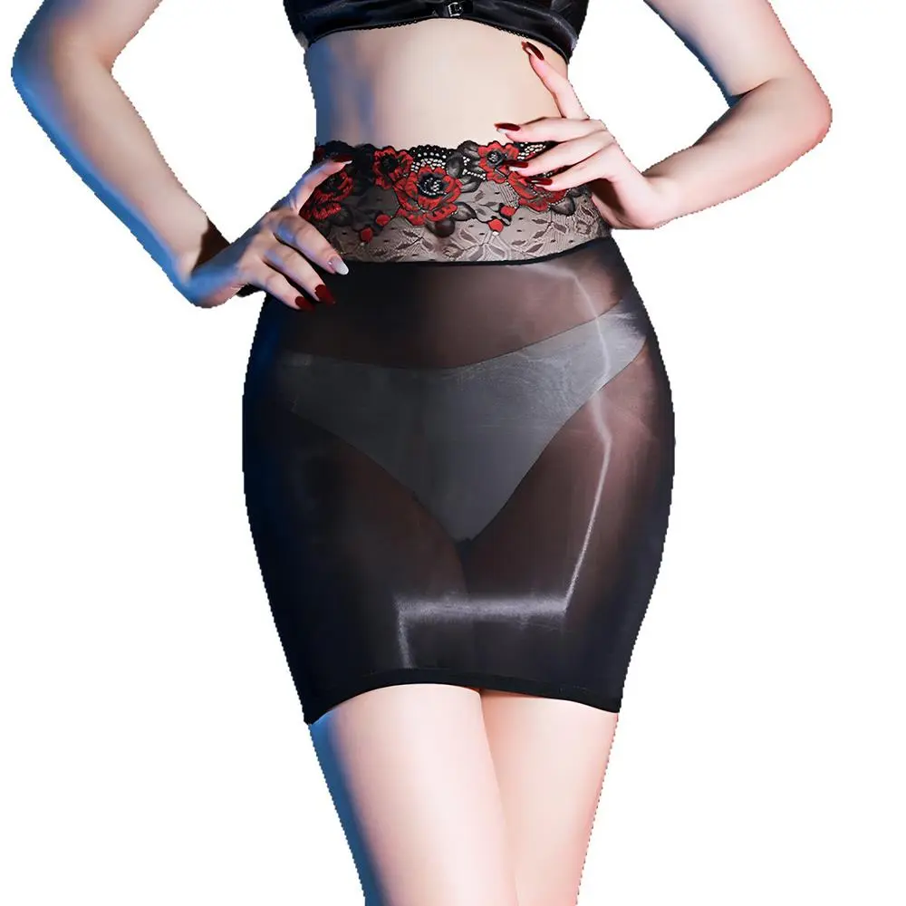 Ladies Hot Bodycon Bandage Elastic Skirt See Through Micro Mini Erotic Low Waist Clubwear Nightclub Sexy Black White MINI Skirt