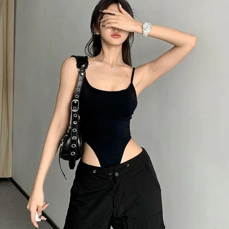 Sleeveless Knit Bodysuit Hot Summer Sexy Bodycon Off Shoulder Halter Tops Casual Street Bodice For Women ClubWear